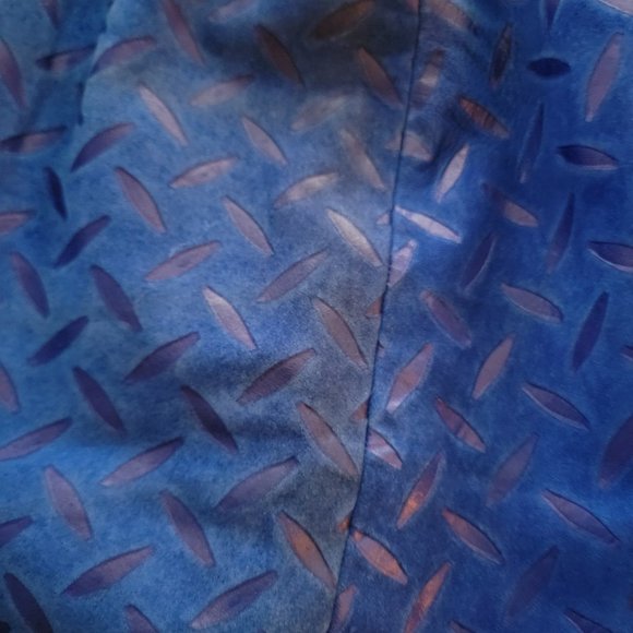 Andrew Marc Blue Suede Leather Cut Out Skirt 10 - Picture 12 of 16
